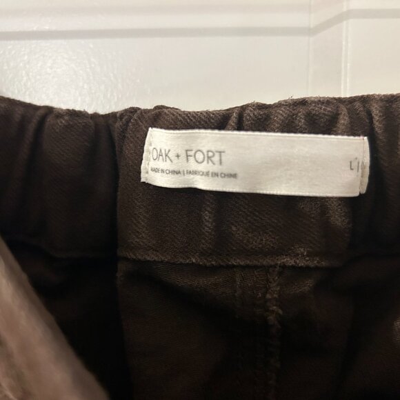 Oak + Fort Cropped Length Twill Wide Leg Pants - Picture 2 of 2